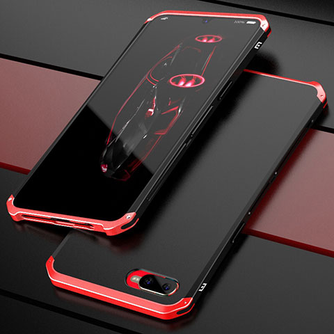 Coque Bumper Luxe Metal et Plastique Etui Housse M01 pour Oppo RX17 Neo Rouge et Noir