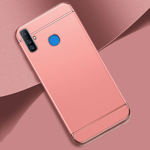 Coque Bumper Luxe Metal et Plastique Etui Housse M01 pour Realme C3 Or Rose