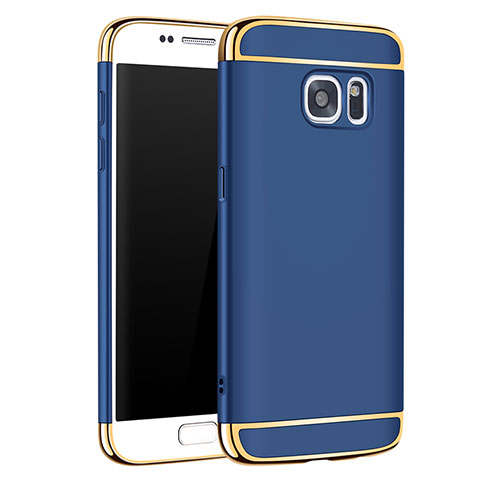 Coque Bumper Luxe Metal et Plastique Etui Housse M01 pour Samsung Galaxy S7 G930F G930FD Bleu