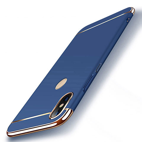 Coque Bumper Luxe Metal et Plastique Etui Housse M01 pour Xiaomi Mi 8 Bleu