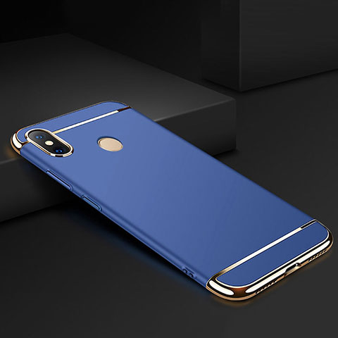 Coque Bumper Luxe Metal et Plastique Etui Housse M01 pour Xiaomi Mi Max 3 Bleu