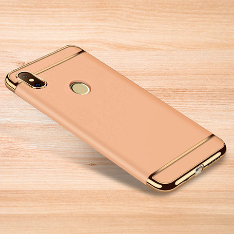 Coque Bumper Luxe Metal et Plastique Etui Housse M01 pour Xiaomi Redmi Note 6 Pro Or