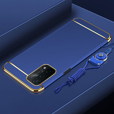 Coque Bumper Luxe Metal et Plastique Etui Housse P01 pour Oppo A74 5G Bleu