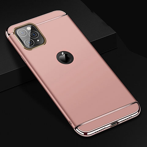 Coque Bumper Luxe Metal et Plastique Etui Housse T01 pour Apple iPhone 11 Pro Max Or Rose