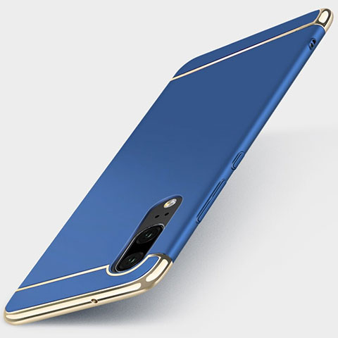 Coque Bumper Luxe Metal et Plastique Etui Housse T01 pour Huawei P20 Bleu