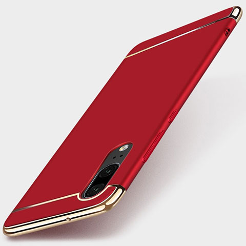 Coque Bumper Luxe Metal et Plastique Etui Housse T01 pour Huawei P20 Rouge