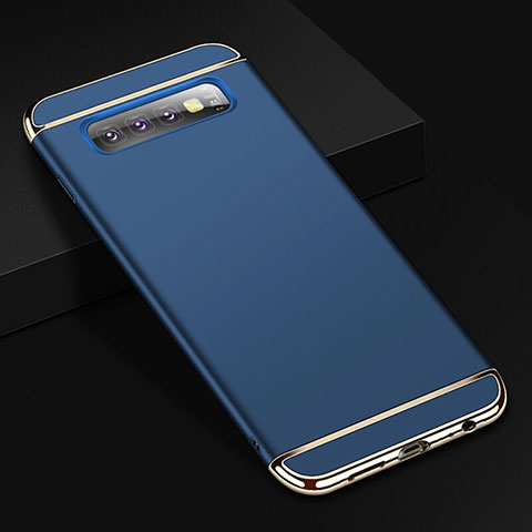 Coque Bumper Luxe Metal et Plastique Etui Housse T01 pour Samsung Galaxy S10 Plus Bleu