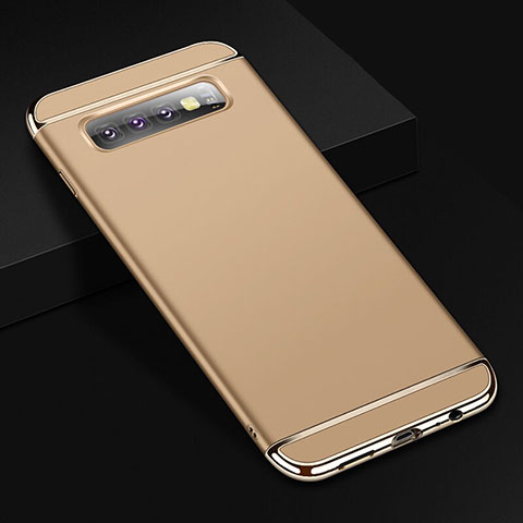 Coque Bumper Luxe Metal et Plastique Etui Housse T01 pour Samsung Galaxy S10 Plus Or