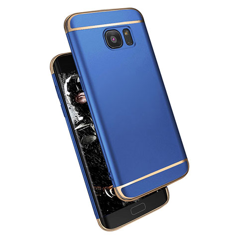 Coque Bumper Luxe Metal et Plastique M02 pour Samsung Galaxy S7 Edge G935F Bleu