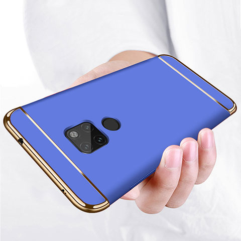 Coque Bumper Luxe Metal et Plastique pour Huawei Mate 20 Bleu