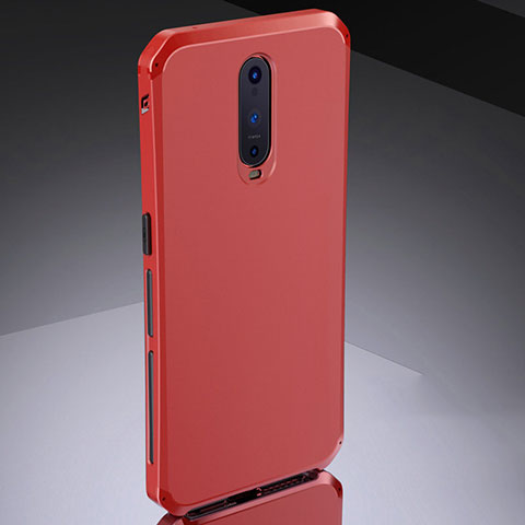 Coque Bumper Luxe Metal et Silicone Etui Housse M02 pour Oppo RX17 Pro Rouge