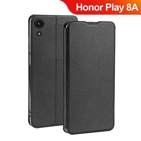 Coque Clapet Portefeuille Livre Cuir L01 pour Huawei Honor Play 8A Noir