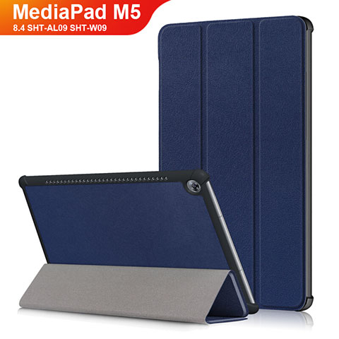 Coque Clapet Portefeuille Livre Cuir L03 pour Huawei MediaPad M5 8.4 SHT-AL09 SHT-W09 Bleu