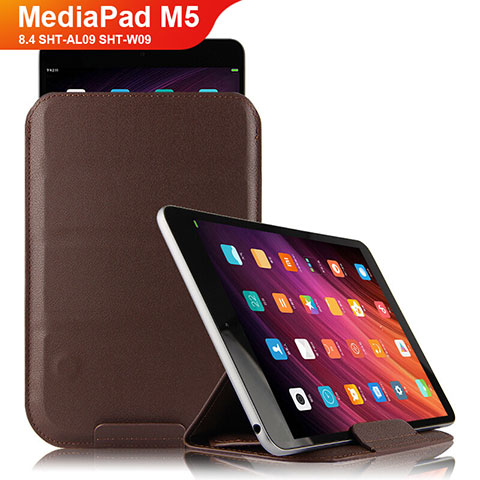 Coque Clapet Portefeuille Livre Cuir L09 pour Huawei MediaPad M5 8.4 SHT-AL09 SHT-W09 Marron