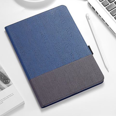 Coque Clapet Portefeuille Livre Cuir pour Apple iPad Pro 12.9 (2018) Bleu et Noir