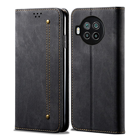 Coque Clapet Portefeuille Livre Tissu B01S pour Xiaomi Mi 10T Lite 5G Noir