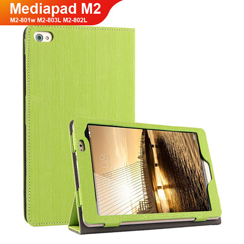Coque Clapet Portefeuille Livre Tissu pour Huawei Mediapad M2 8 M2-801w M2-803L M2-802L Vert