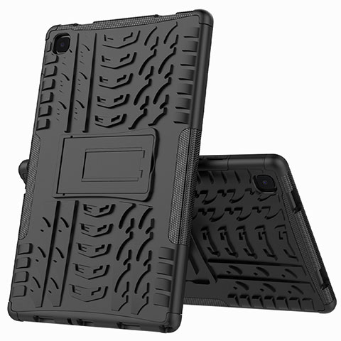 Coque Contour Silicone et Plastique Housse Etui Mat avec Support A01 pour Samsung Galaxy Tab A7 4G 10.4 SM-T505 Noir