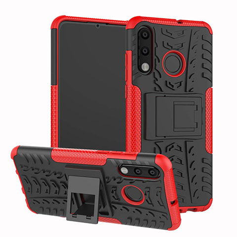 Coque Contour Silicone et Plastique Housse Etui Mat avec Support A04 pour Huawei P30 Lite New Edition Rouge