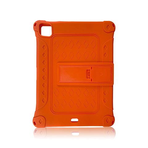 Coque Contour Silicone et Plastique Housse Etui Mat avec Support H01 pour Apple iPad Pro 11 (2020) Orange