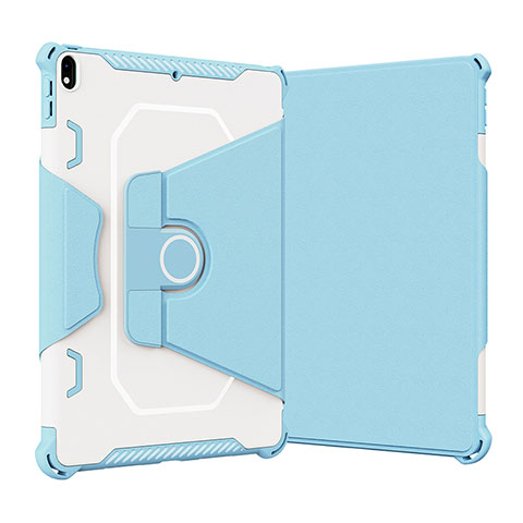 Coque Contour Silicone et Plastique Housse Etui Mat avec Support L05 pour Apple iPad Air 3 Bleu