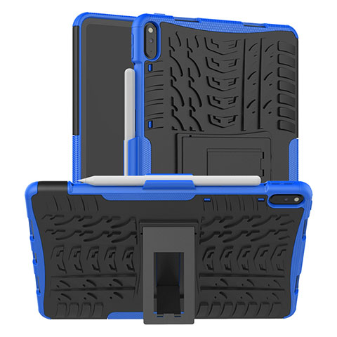 Coque Contour Silicone et Plastique Housse Etui Mat avec Support pour Huawei MatePad Pro Bleu