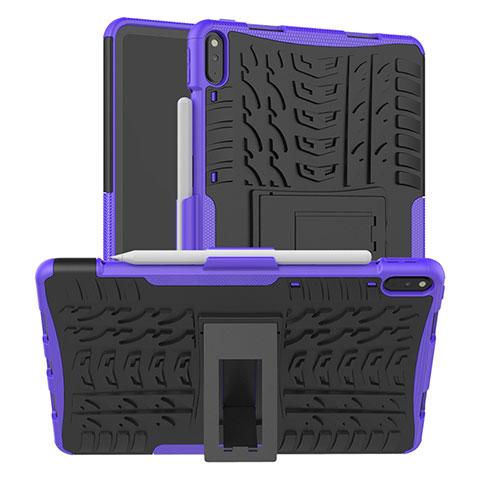 Coque Contour Silicone et Plastique Housse Etui Mat avec Support pour Huawei MatePad Pro Violet