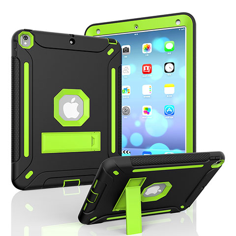 Coque Contour Silicone et Plastique Housse Etui Mat avec Support YJ1 pour Apple iPad Air 3 Vert