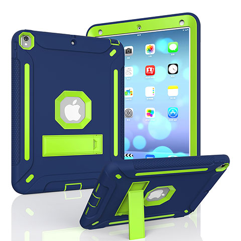 Coque Contour Silicone et Plastique Housse Etui Mat avec Support YJ2 pour Apple iPad Air 3 Bleu