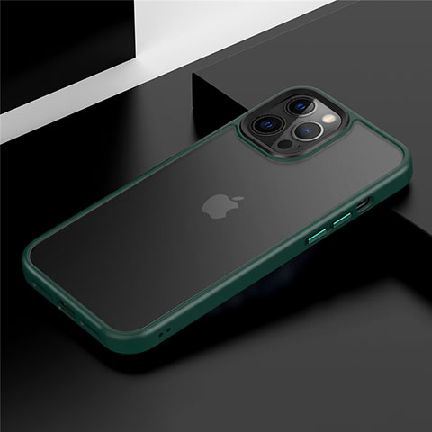Coque Contour Silicone et Plastique Housse Etui Mat N01 pour Apple iPhone 12 Pro Vert