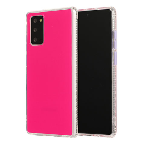 Coque Contour Silicone et Plastique Housse Etui Mat N02 pour Samsung Galaxy Note 20 5G Rose Rouge