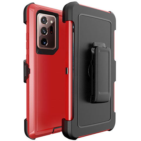 Coque Contour Silicone et Plastique Housse Etui Mat N04 pour Samsung Galaxy Note 20 Ultra 5G Rouge