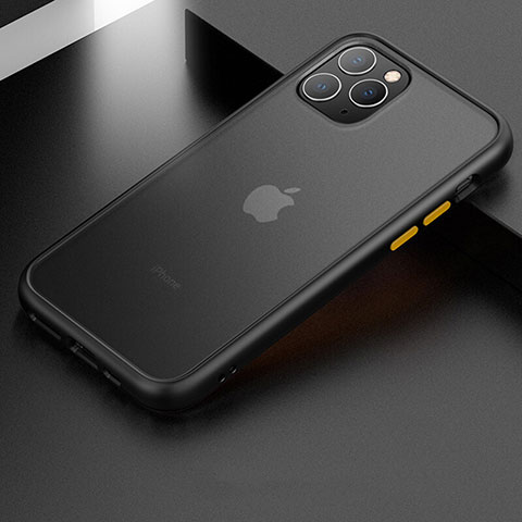 Coque Contour Silicone et Plastique Housse Etui Mat pour Apple iPhone 11 Pro Noir