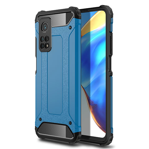 Coque Contour Silicone et Plastique Housse Etui Mat pour Xiaomi Mi 10T 5G Bleu Ciel