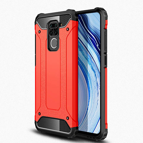 Coque Contour Silicone et Plastique Housse Etui Mat R01 pour Xiaomi Redmi Note 9 Rouge