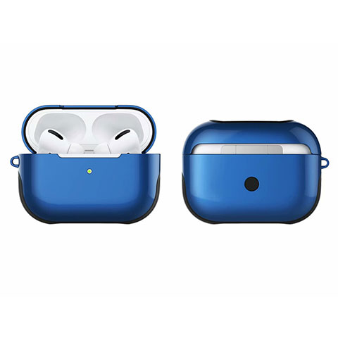 Coque Contour Silicone et Plastique Housse Etui Mat U01 pour Apple AirPods Pro Bleu