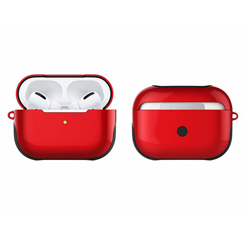Coque Contour Silicone et Plastique Housse Etui Mat U01 pour Apple AirPods Pro Rouge