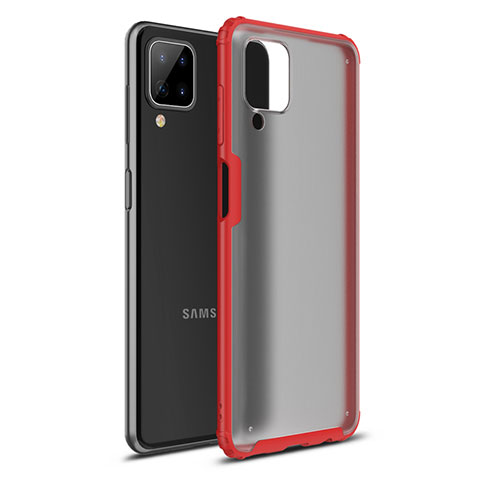 Coque Contour Silicone et Plastique Housse Etui Mat U01 pour Samsung Galaxy A12 Rouge