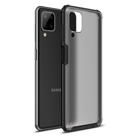 Coque Contour Silicone et Plastique Housse Etui Mat U01 pour Samsung Galaxy F12 Noir