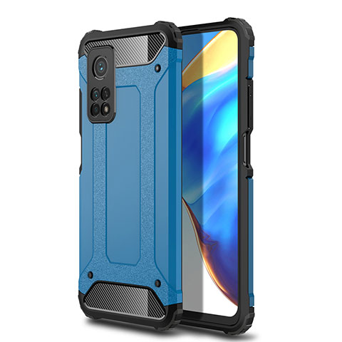 Coque Contour Silicone et Plastique Housse Etui Mat WL1 pour Xiaomi Mi 10T 5G Bleu