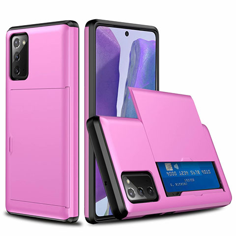 Coque Contour Silicone et Plastique Housse Etui Protection Integrale 360 Degres N01 pour Samsung Galaxy Note 20 5G Rose