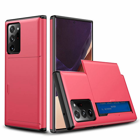 Coque Contour Silicone et Plastique Housse Etui Protection Integrale 360 Degres N01 pour Samsung Galaxy Note 20 Ultra 5G Rouge