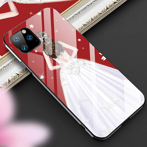 Coque Contour Silicone et Vitre Dos de Fille Miroir Etui Housse M01 pour Apple iPhone 11 Pro Max Blanc