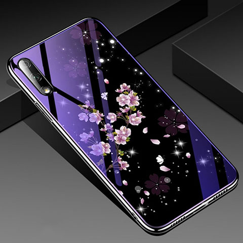 Coque Contour Silicone et Vitre Fleurs Miroir Etui Housse pour Huawei Honor 9X Mixte