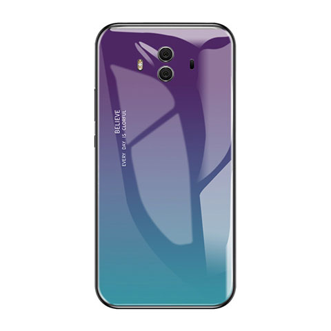 Coque Contour Silicone et Vitre Miroir Housse Etui Degrade Arc en Ciel pour Huawei Mate 10 Mixte