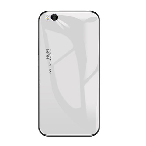 Coque Contour Silicone et Vitre Miroir Housse Etui Degrade Arc en Ciel pour Xiaomi Mi 5S 4G Blanc