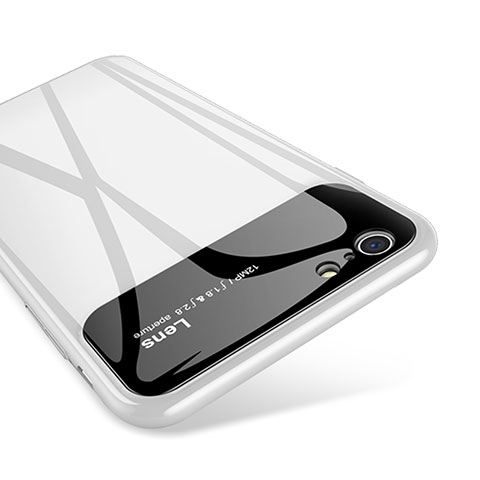 Coque Contour Silicone et Vitre Miroir Housse Etui pour Apple iPhone 6 Plus Blanc