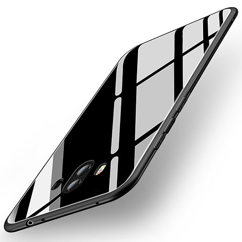 Coque Contour Silicone et Vitre Miroir Housse Etui pour Huawei Mate 10 Noir