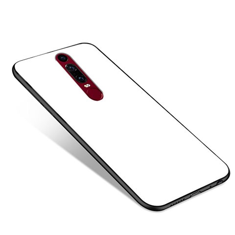 Coque Contour Silicone et Vitre Miroir Housse Etui pour Huawei Mate RS Blanc