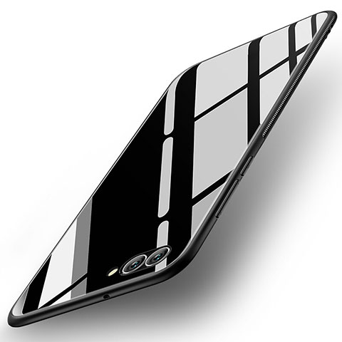 Coque Contour Silicone et Vitre Miroir Housse Etui pour Huawei Nova 2S Noir